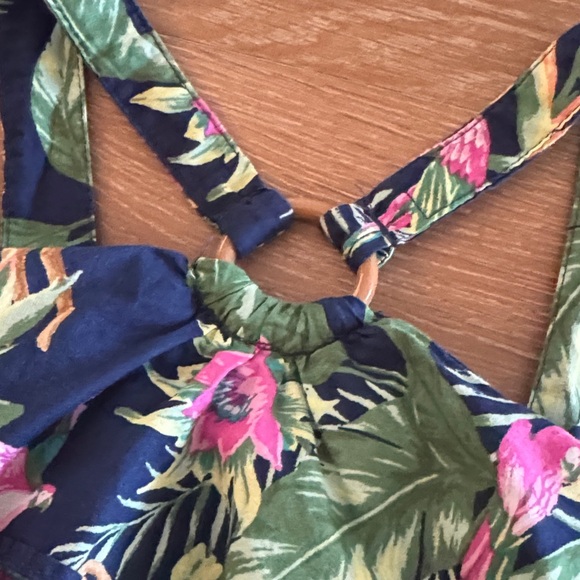 Janie and Jack Tropical Print Dress - Navy and Green - Picture 4 of 10